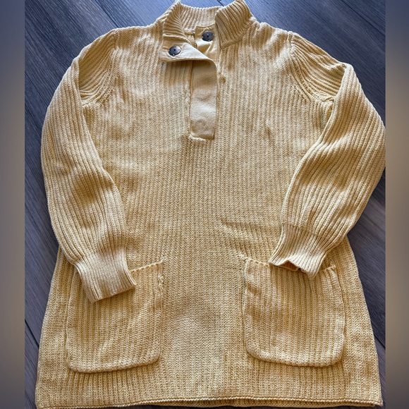 Soft Surroundings Mustard Cowl Neck Sweater - Picture 1 of 5
